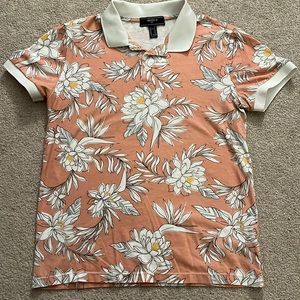 Forever 21 Floral Polo T-shirt